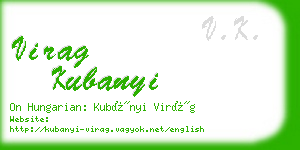 virag kubanyi business card